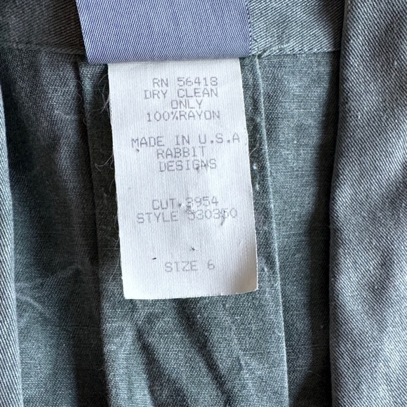 Vintage Rabbit Rabbit Rabbit Aqua Green Romper Size 6 - 100% Rayon - Picture 3 of 7